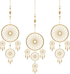 Dream Catcher golden color vector clipart