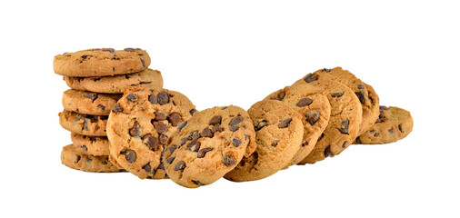 Chocolate chip cookie on transparent png