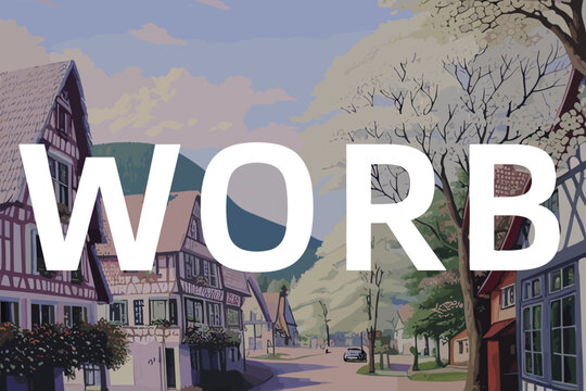 Worb: Beautiful painting of an Swiss town with the name Worb in Bern