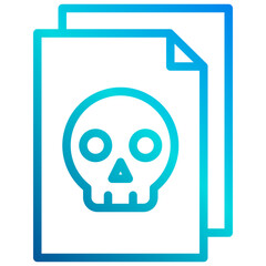 Skull gradient line icon