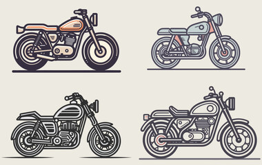 Cartoon illustration of a motorbike