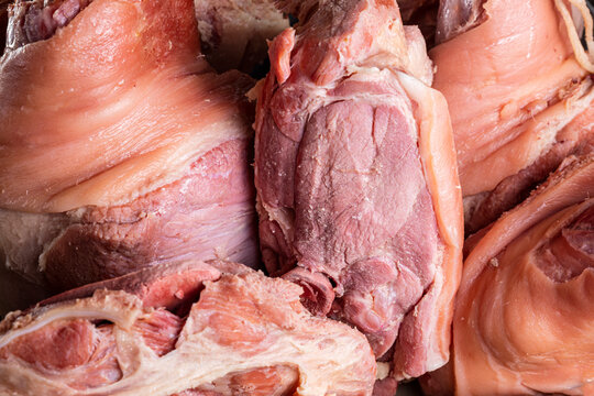 Smoked cooked pork shoulder or lac&oacute;n freshly cooked for preparation of lac&oacute;n in a restaurant