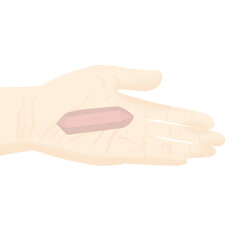 Rose quartz crystal for healing.