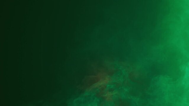 Puffs of smoke against a black background. Neon light transforms the smoke into bright colorful clouds. The magic of smoke fascinates with its patterns, loops and waves. Slow motion.