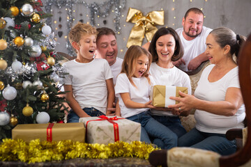 big family, happy with gifts