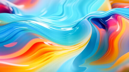 Colorful neon creative swirl background. Fluid multi-colored vortices. Generative AI
