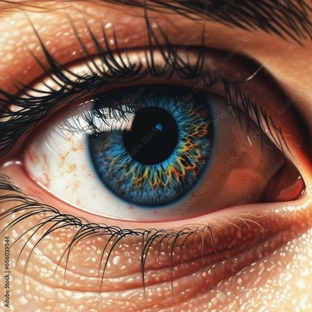 Poster a close-up photograph of a person's eyes peering over the pages of a book, capturing the concentrati