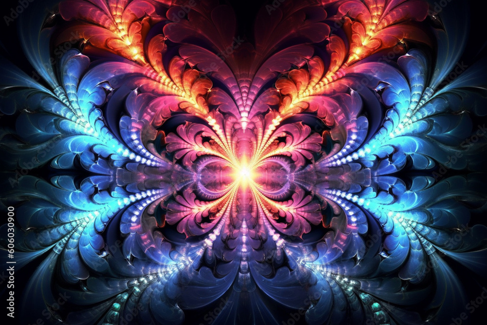 Aufkleber  A digital fractal art image with intricate and repetitive patterns, symbolizing the infinite and interconnected nature of clear energy.  Generative AI technology.