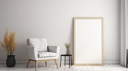 Room with blank poster