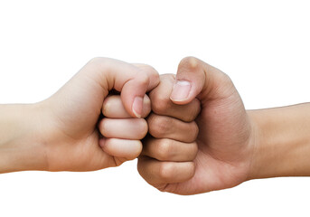 Hands fist bump or power five is the gesture of giving respect or approval,Knuckle bump.