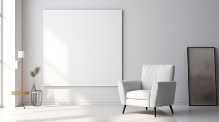 Room with blank poster