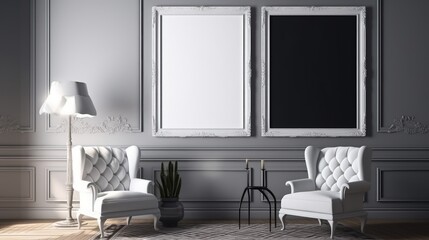 White poster on the wall