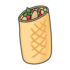 Shawarma vector icon.Color vector icon isolated on white background shawarma.