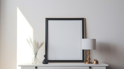 Room with blank poster