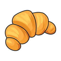 Croissant vector icon.Color vector icon isolated on white background croissant.