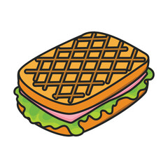 Sandwich vector icon.Color vector icon isolated on white background sandwich.