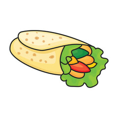 Shawarma vector icon.Color vector icon isolated on white background shawarma.