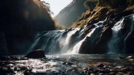 Epic view of waterfall