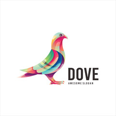 dove colorful gradient illustration logo