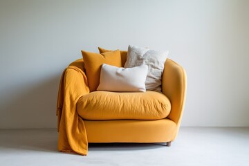 Modern yellow scandinavian armchair