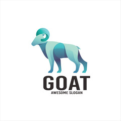 Goat illustration gradient mascot logo design