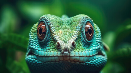 Fototapeta premium Close-up portrait shoot of a lizard