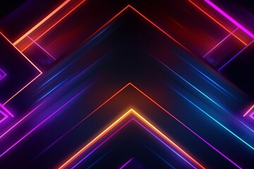 Fototapeta premium Futuristic Wallpaper with Glowing Laser Lines on Abstract Geometric Neon Background, Generative AI.
