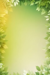 Fototapeta na wymiar Green vertical background with a frame of leaves. Generative AI