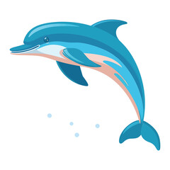 Dolphin vector art, isolated on white background, vector illustration. © Design Musketeer