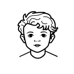 Boy portrait vector illustration isolated on transparent background