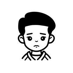 Boy portrait vector illustration isolated on transparent background