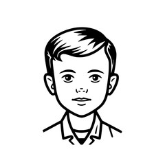 Boy portrait vector illustration isolated on transparent background