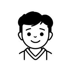 Boy portrait vector illustration isolated on transparent background