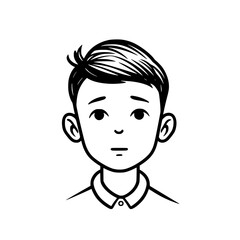 Boy portrait vector illustration isolated on transparent background