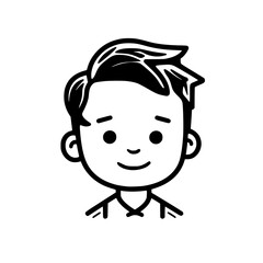 Boy portrait vector illustration isolated on transparent background