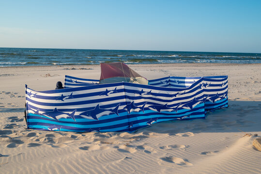 Leisure on the beach, windbreak on the beach
