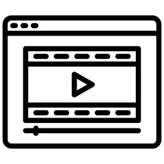 Play video outline icon