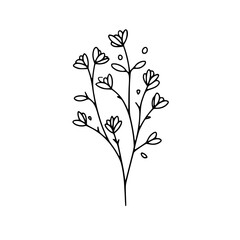 Twig vector illustration isolated on transparent background