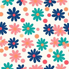 Fototapeta premium Fashionable pattern simple flower Floral seamless background for textiles, fabrics, covers, wallpapers, print, gift wrapping and scrapbooking