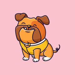 Cute bulldog cartoon style vector illustration