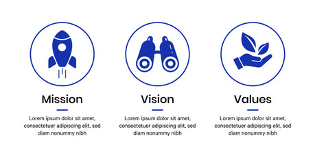 Mission vision values icon. Organization mission vision values icon design vector - obrazy, fototapety, plakaty