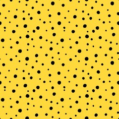 Dots black cute abstract geometric yellow pattern 