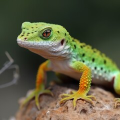 Fototapeta premium green lizard on a branch