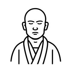 Buddhist monk vector illustration isolated on transparent background