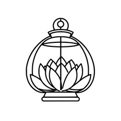 Lotus lantern vector illustration isolated on transparent background