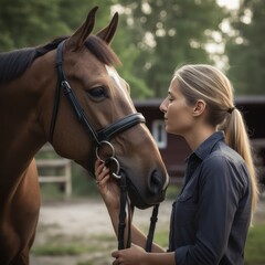 Obraz premium woman with horse