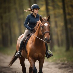 Obraz premium person riding horse