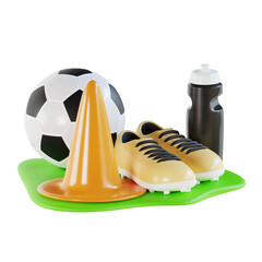 3d illustration, Football sport equipment, The most popular sport around the world. Many people take it as a career. Used as a sports exercise and use it for business