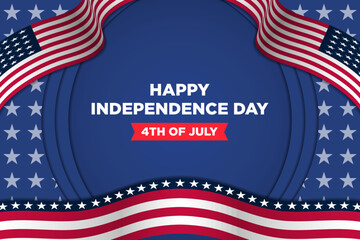 Banner Template Elegant Independence Day 4th July Themes