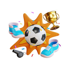 3d illustration, Football sport equipment, The most popular sport around the world. Many people take it as a career. Used as a sports exercise and use it for business